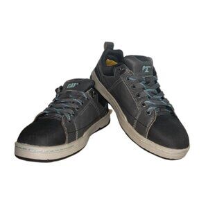CAT Caterpillar Brode Women's 9.5 Steel Toe Work Shoes Black Safety Sneakers